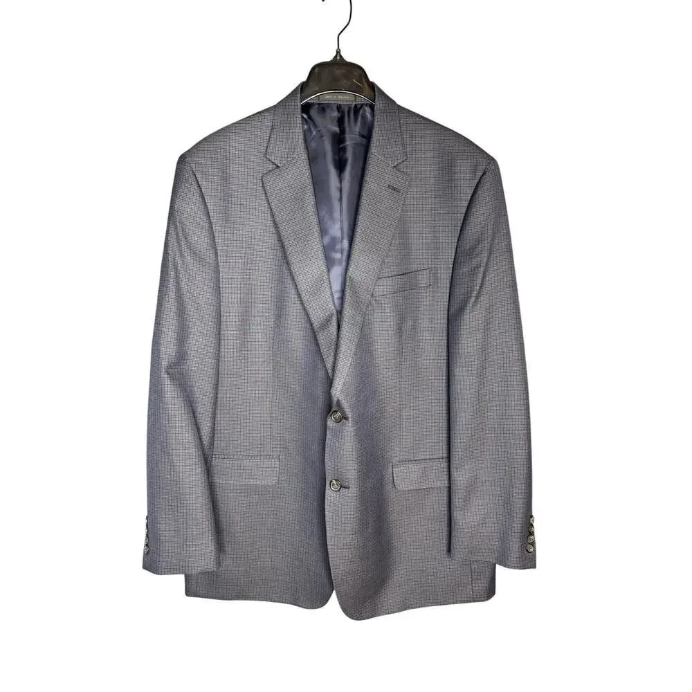 Chaps Blazer Sport Coat Lot 2 Mens 44L Navy Microcheck 2 Button Classic Fit